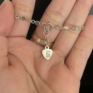 Sterling silver heart anklet